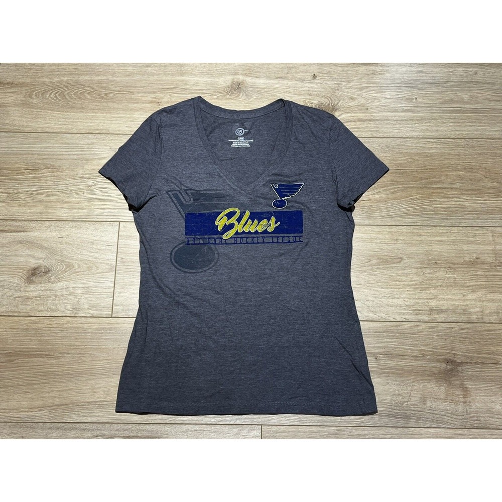 NHL St. Louis Blues Womens‎ V-Neck T-Shirt Large Graphic Tee Top
